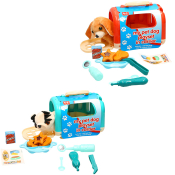 Soft Dog in Pet Carrier with Accessories (2 asstd)