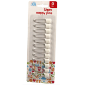 White Nappy Pins 12pcs