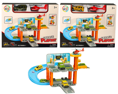 Garage Parking Lot with Car & Helicopter (2 Asstd)