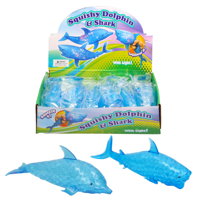 Squishy Light Up Dolphin & Shark in CDU (2 asstd)