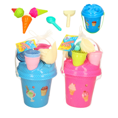 Beach Bucket Ice Cream Set 7pcs (2 asstd)