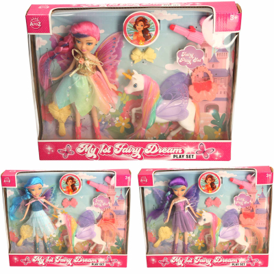 Fairy Doll 25cm with Unicorn Set (2 asstd)